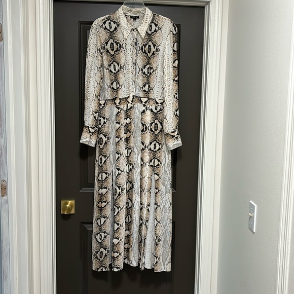 Topshop Midi Snakeskin Print Dress 12 - Picture 3 of 9